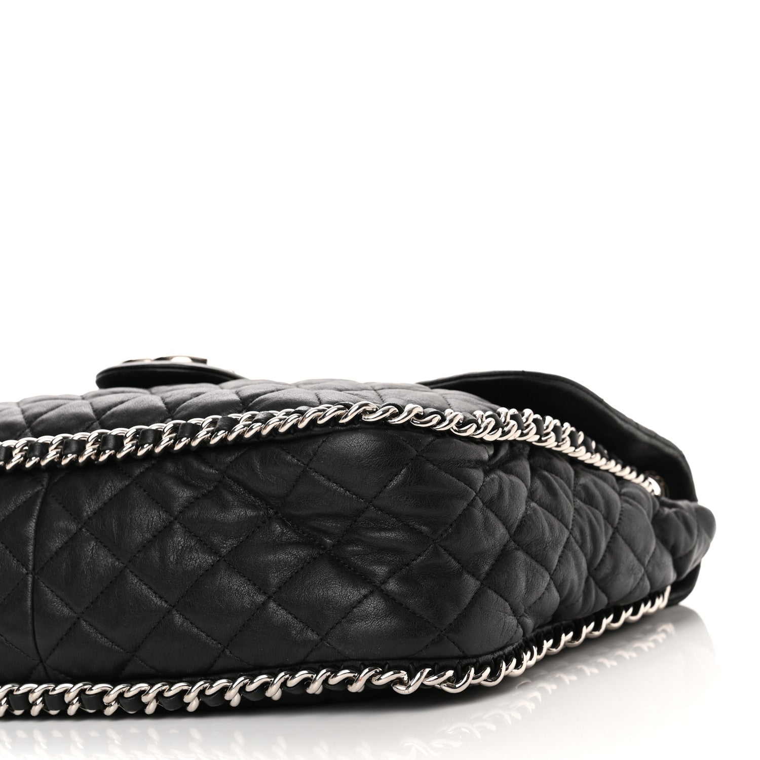 Chanel Washed Lambskin Quilted Maxi Chain Around Flap Black 10 of 10