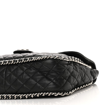 Chanel Washed Lambskin Quilted Maxi Chain Around Flap Black 10 of 10