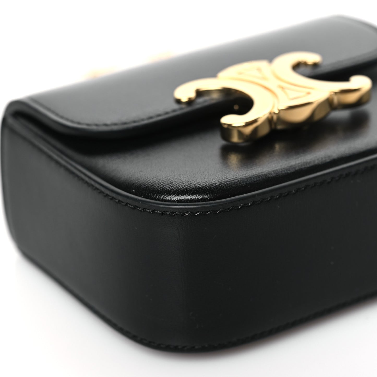 Shiny Calfskin Mini Chain Claude Black
