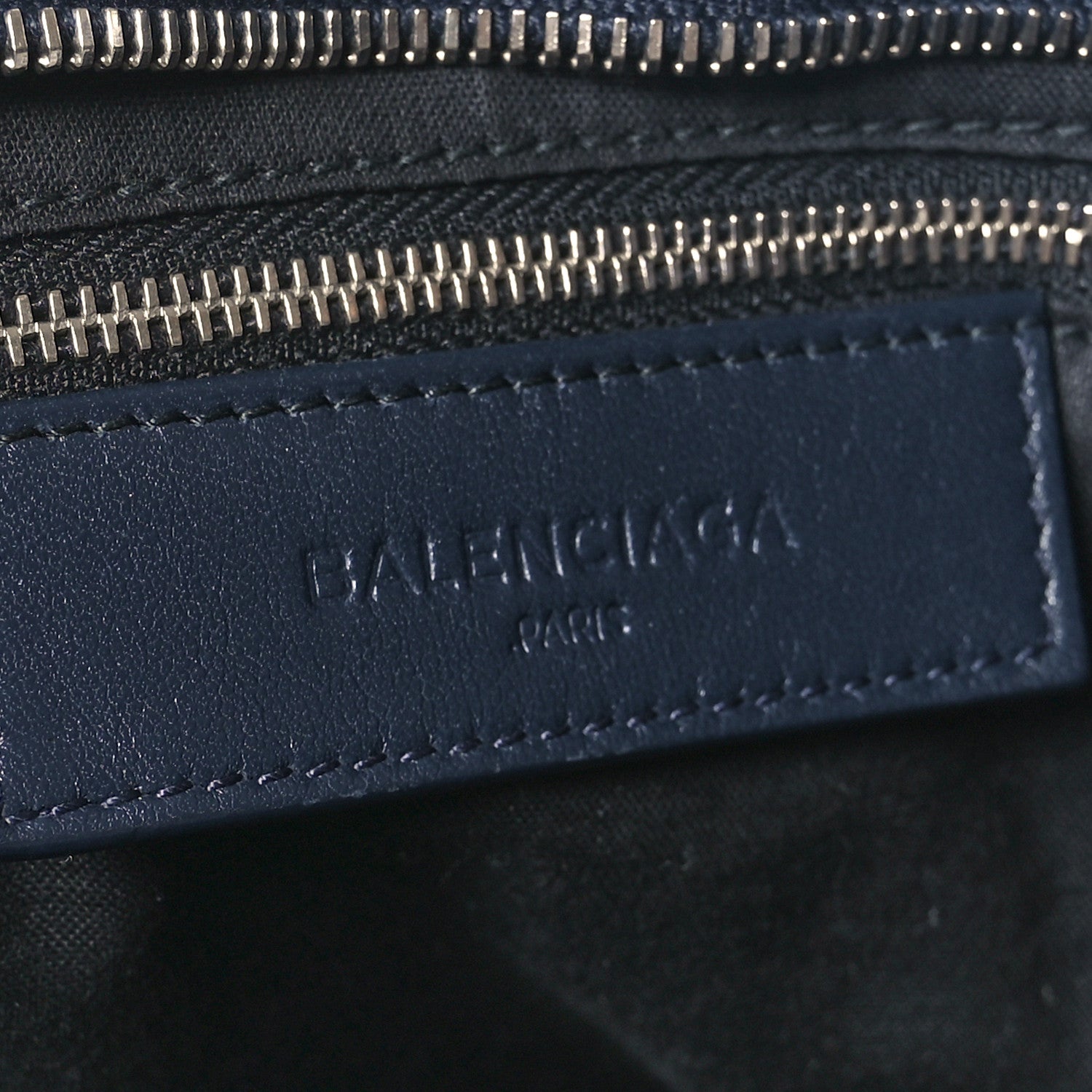Balenciaga Chevre Silver Metallic Edge Hardware S City Bleu Nuit Dark Sea 7 of 14