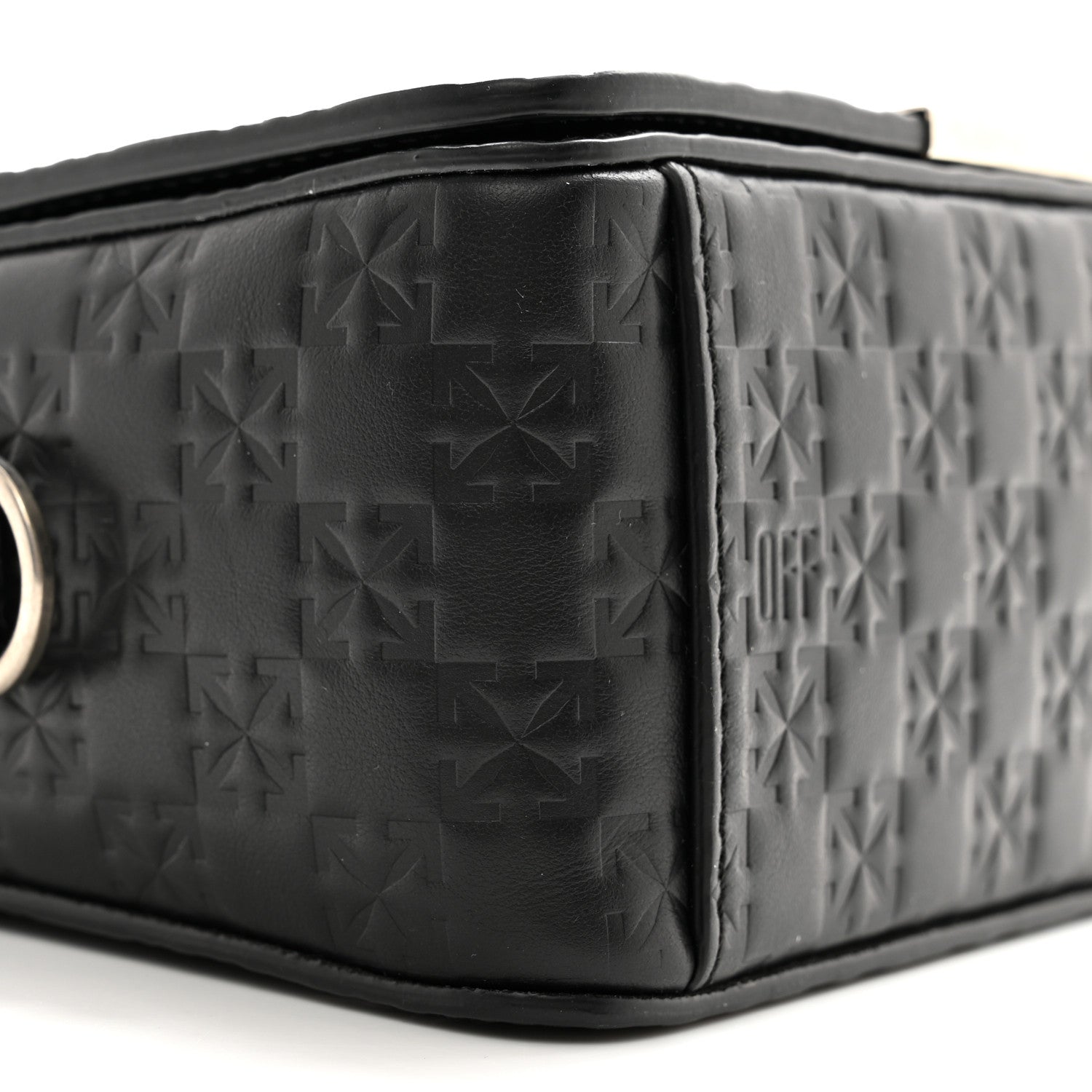 Off-White Embossed Mini Diag Binder Clip Bag Black 9 of 13