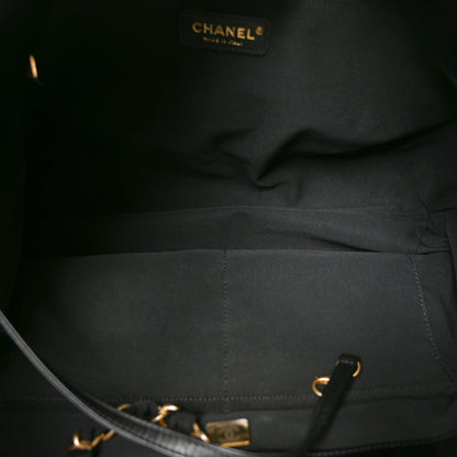 Chanel Nylon Grosgrain Quilted Lifestyle Shopping Tote Black 5 of 10