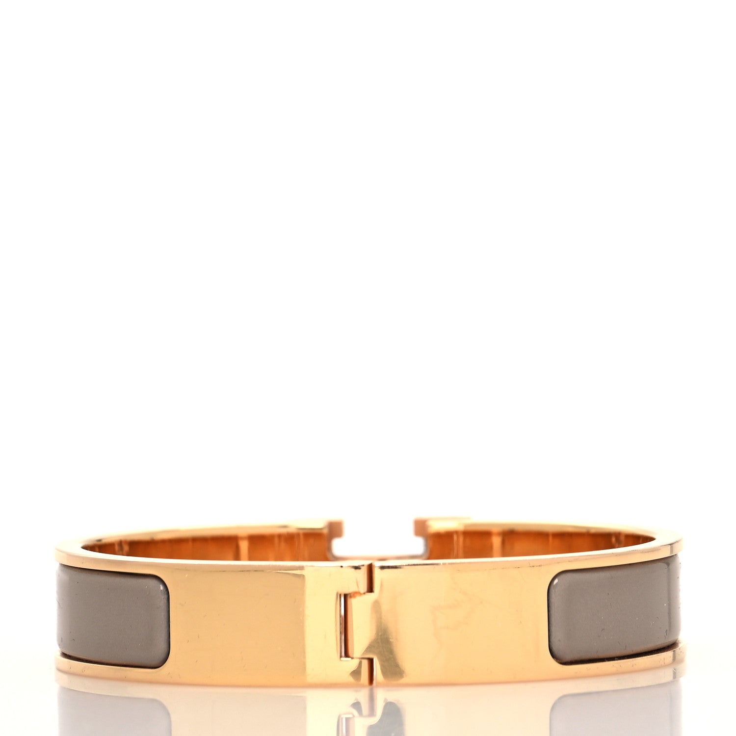 Hermes Enamel Narrow Clic Clac H Bracelet PM Marron Glace 3 of 5
