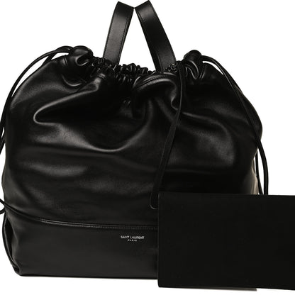 Saint Laurent Lambskin Drawstring Backpack Black 7 of 14