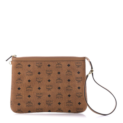 MCM Visetos Medium Stark Wristlet Pouch Cognac 3 of 10