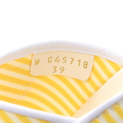 Chanel Printed Calfskin Velcro Dad Flat Mules 39 White Yellow 8 of 8