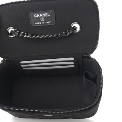 Chanel Velvet Quilted Small Vanity Case With Chain Black 5 of 11