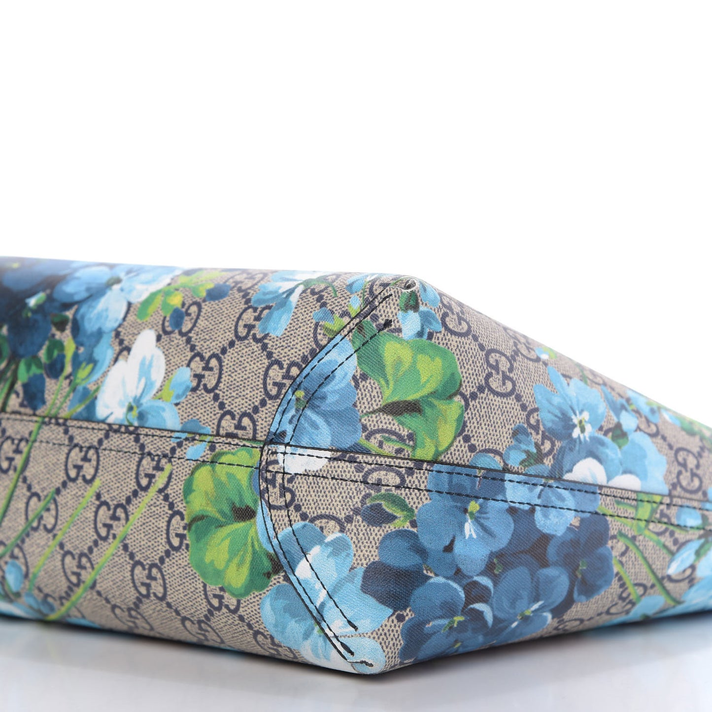 GG Supreme Monogram Blooms Small Reversible Tote Beige Blue Navy