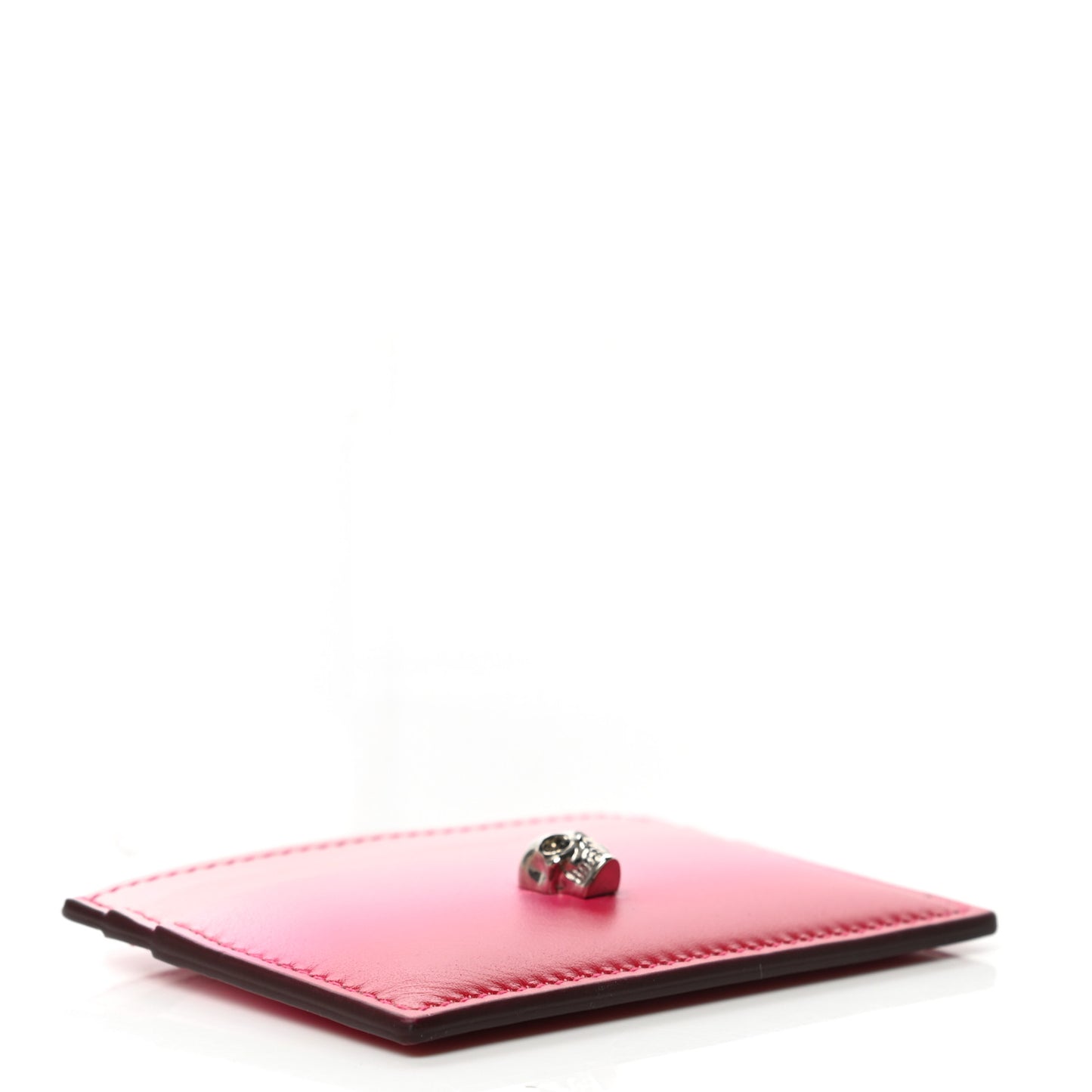 Calfskin Ombre Skull Card Holder Multicolor