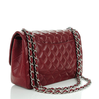 Chanel Caviar Quilted Jumbo Double Flap Dark Red 3 of 9
