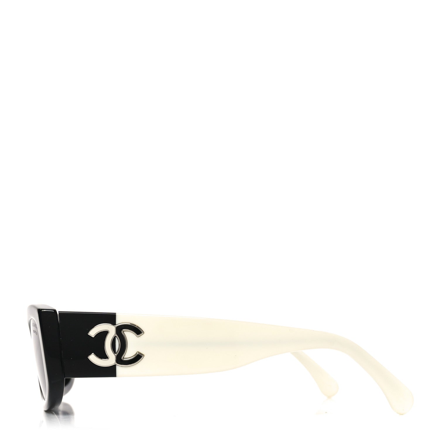 Chanel Acetate Polarized Rectangle Sunglasses 5525-A Black White 3 of 7