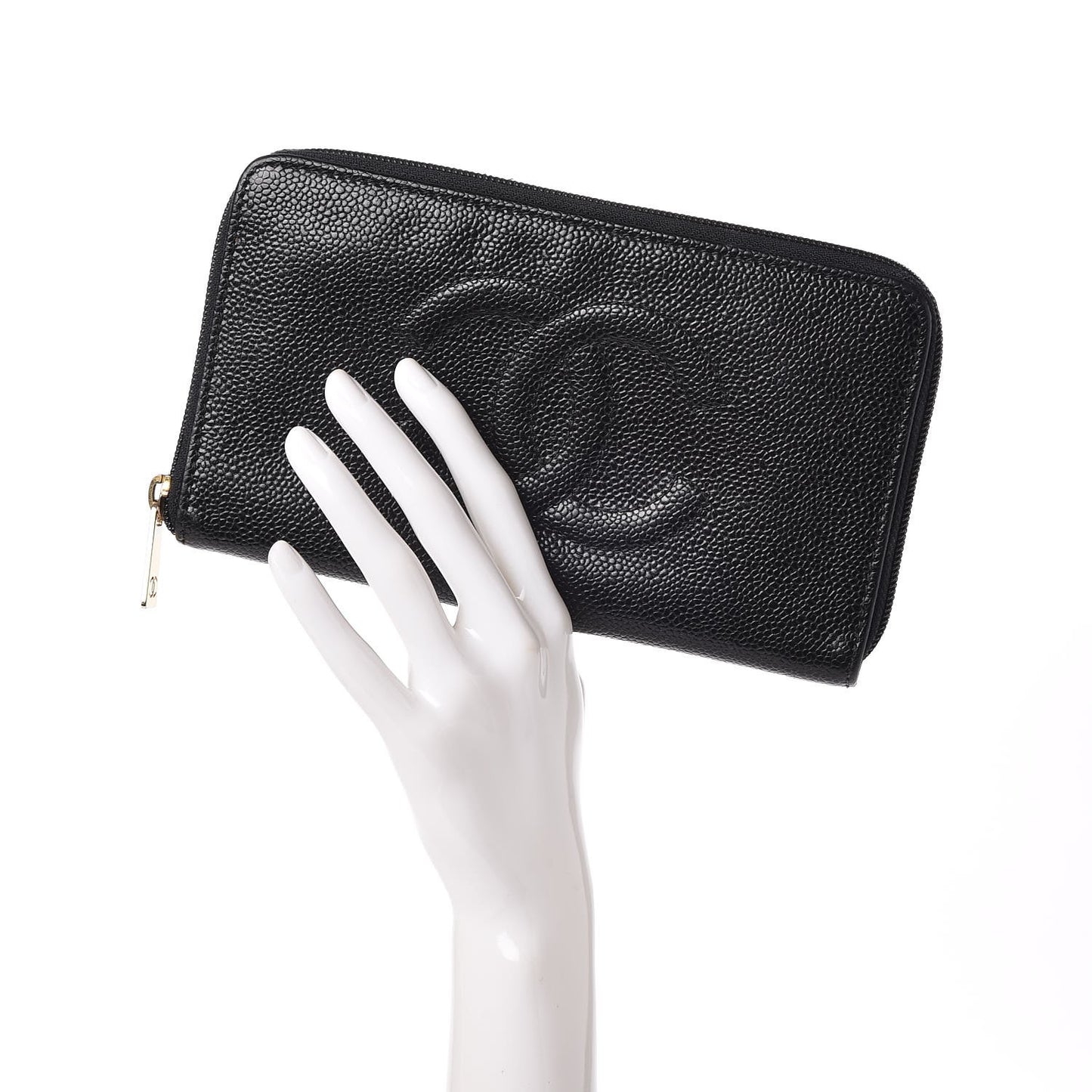 Caviar Timeless CC Zip Around Wallet Black