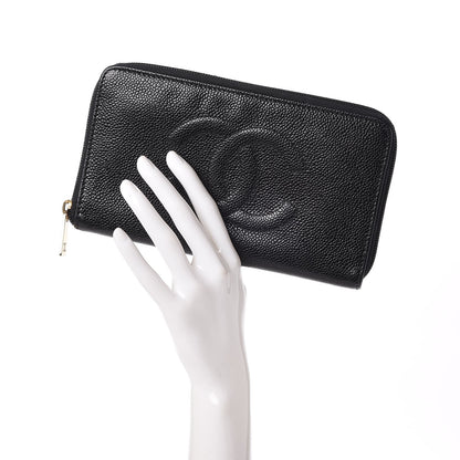 Chanel Caviar Timeless CC Zip Around Wallet Black 2 of 9