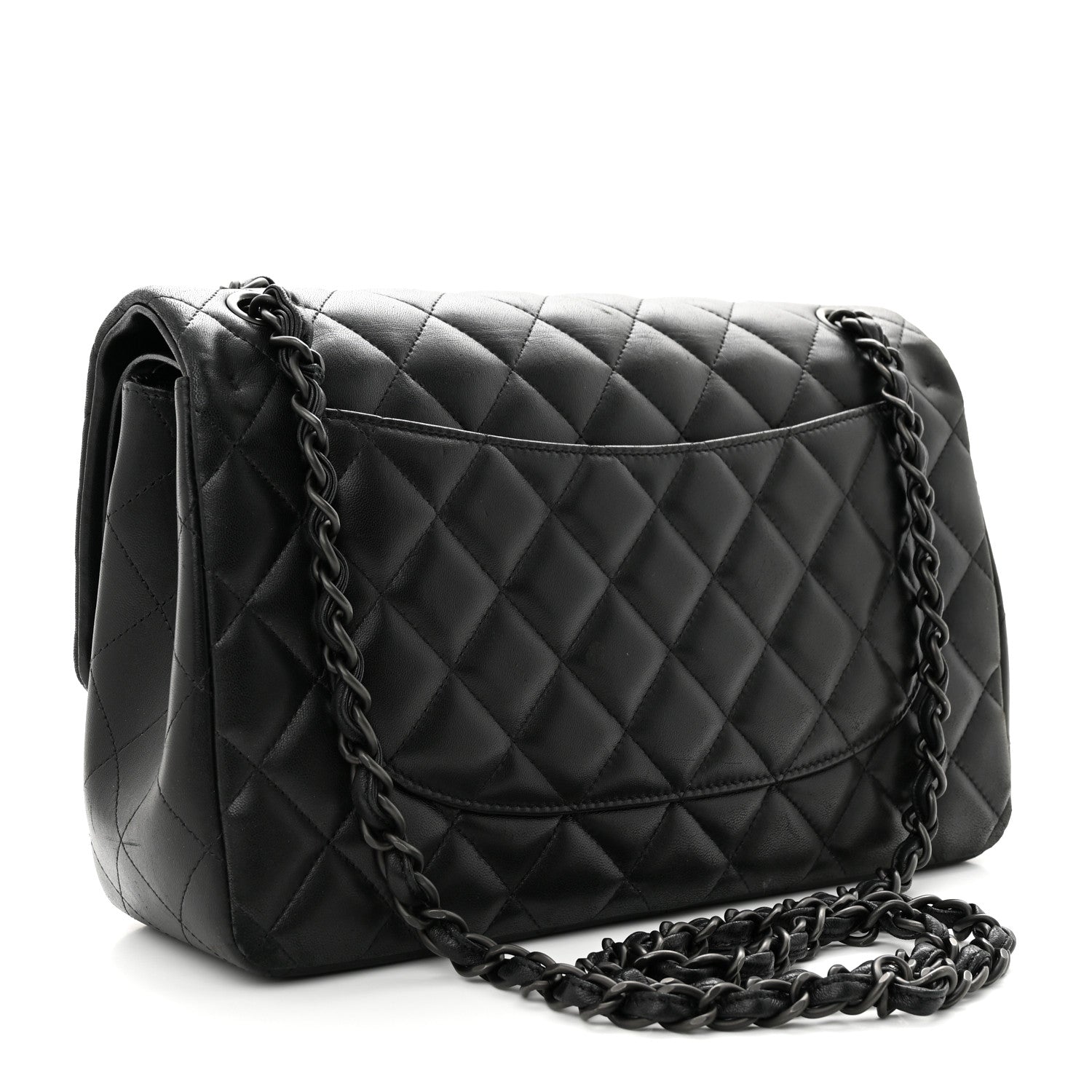 Chanel Lambskin Quilted Jumbo Double Flap So Black 3 of 15