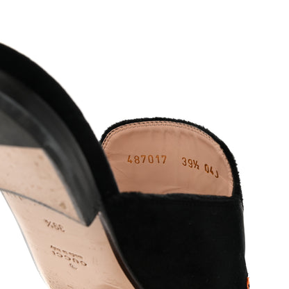 Gucci Velvet Dragon Embroidered Womens Princetown Slippers 39.5 Black 8 of 9