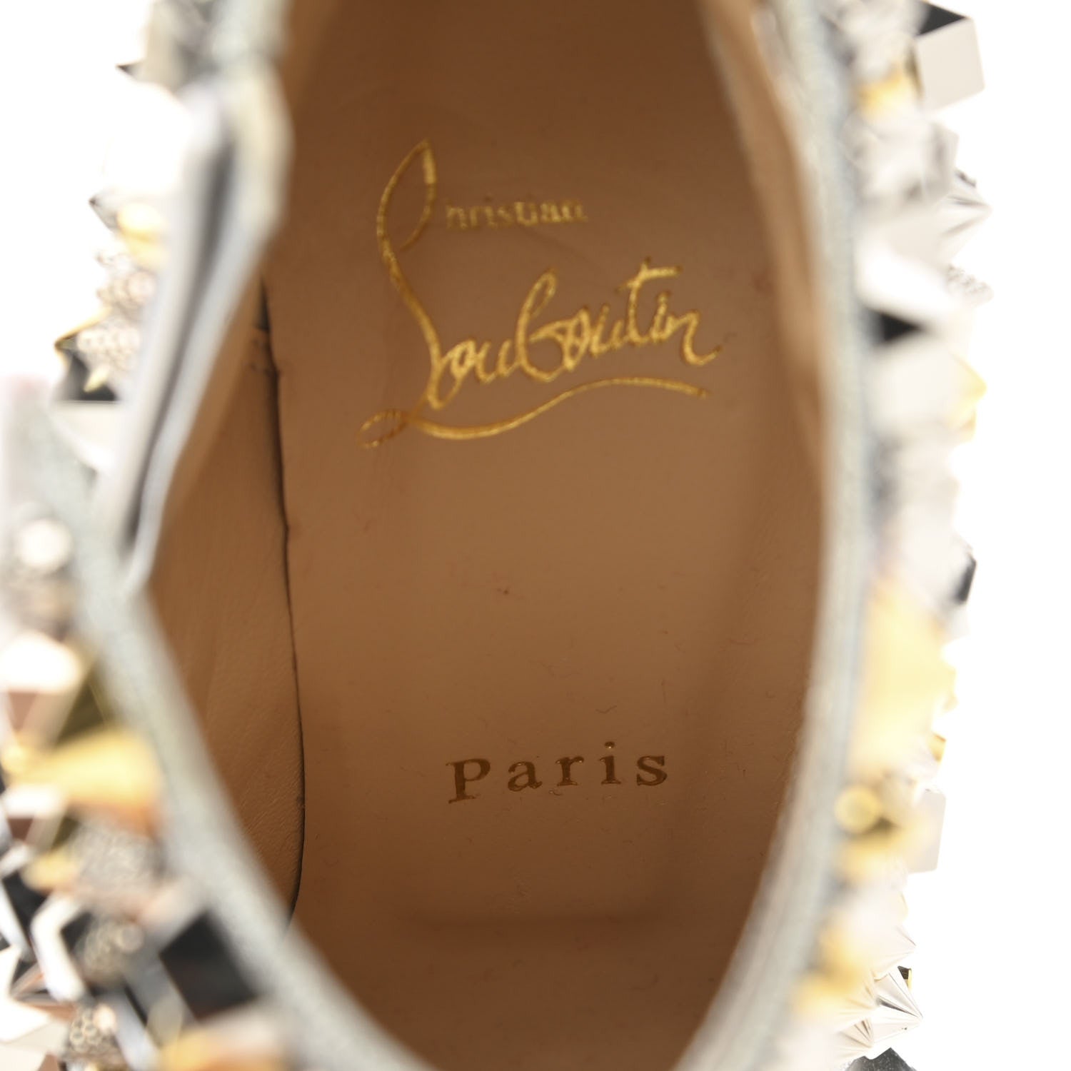 Christian Louboutin Calfskin Specchio Glitter So Full Kate 100 Ankle Boots 37 Silver Multicolor 7 of 8