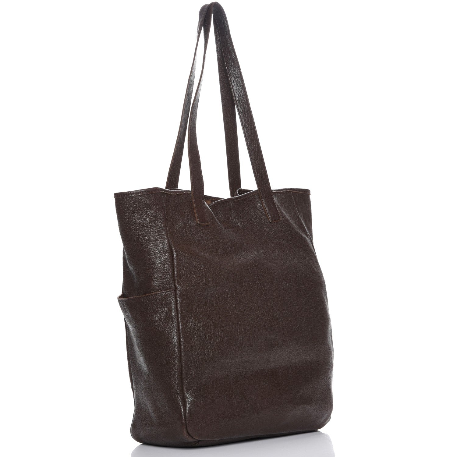 Alexander McQueen Tumbled Calfskin Perforated North South Skull Tote Brown 3 of 9