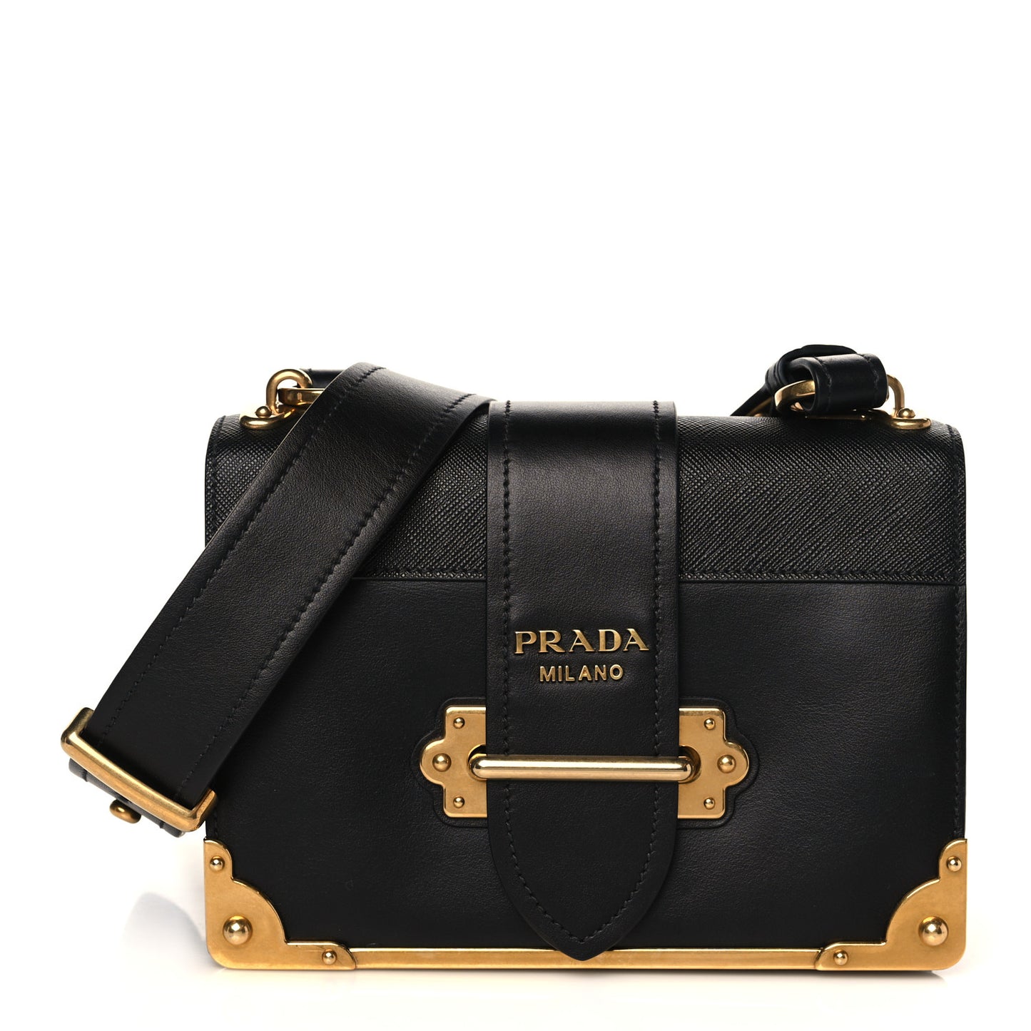 City Calf Saffiano Cahier Bag Black