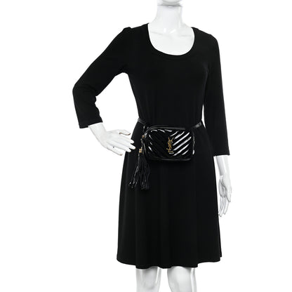Saint Laurent Patent Matelasse Monogram Lou Belt Bag Black 2 of 12