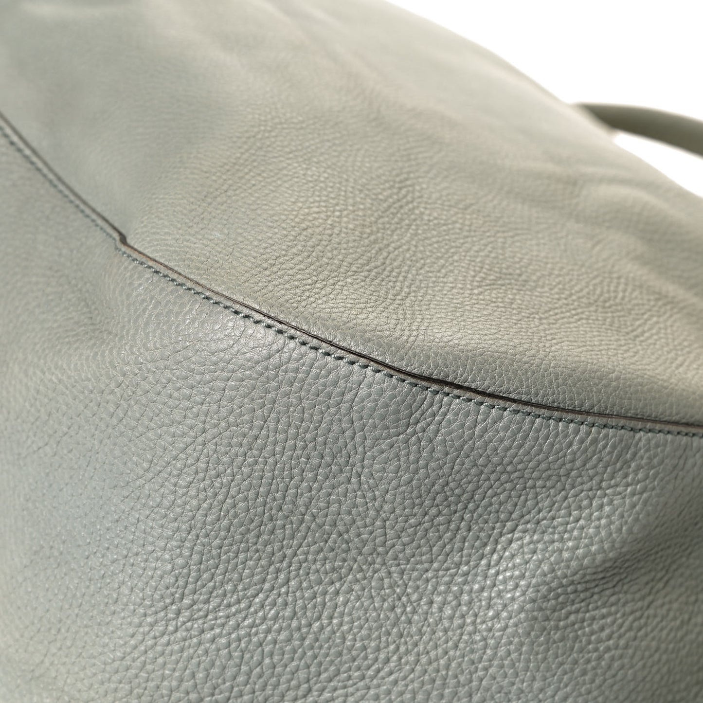 Pebbled Calfskin Medium Twill Shoulder Bag Light Blue