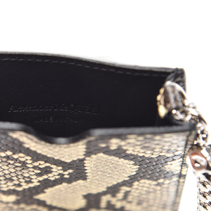 Alexander McQueen Snakeskin Embossed Calfskin Chain Crossbody Brown 5 of 6