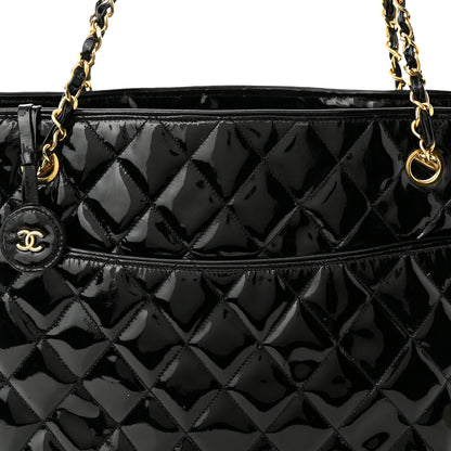Chanel Patent Quilted CC Shoulder Bag Black 9 of 11