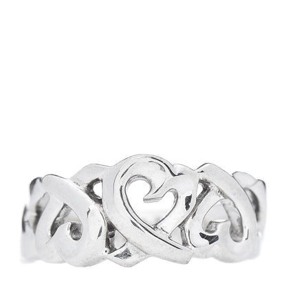 Tiffany Sterling Silver Paloma Picasso Loving Hearts Ring 53 6.25 1 of 8