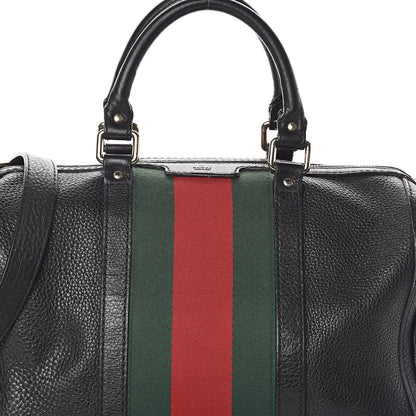 Gucci Calfskin Vintage Web Medium Boston Black 10 of 12