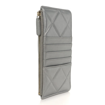 Chanel Lambskin Quilted Chanel 19 Phone and Card Holder Silver 3 of 9