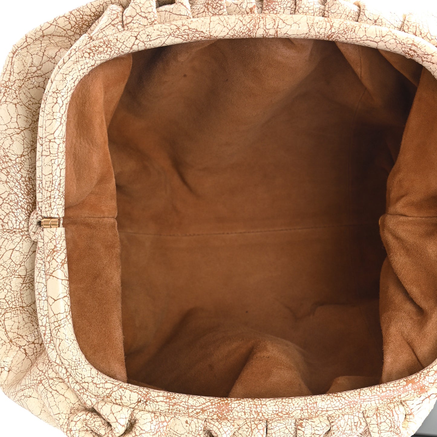 Crackled Calfskin The Pouch Oversized Clutch Zabaione
