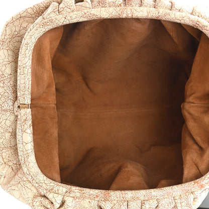 Bottega Veneta Crackled Calfskin The Pouch Oversized Clutch Zabaione 5 of 9