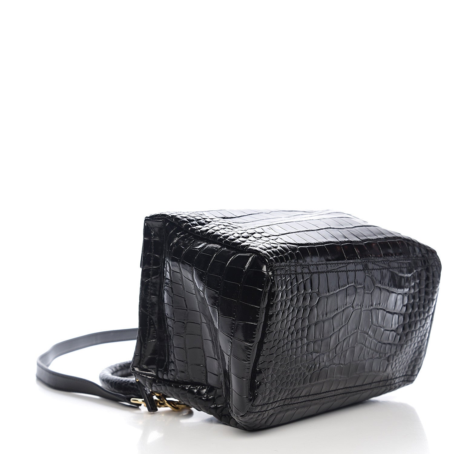 Givenchy Calfskin Crocodile Embossed Small Pandora Black 3 of 9