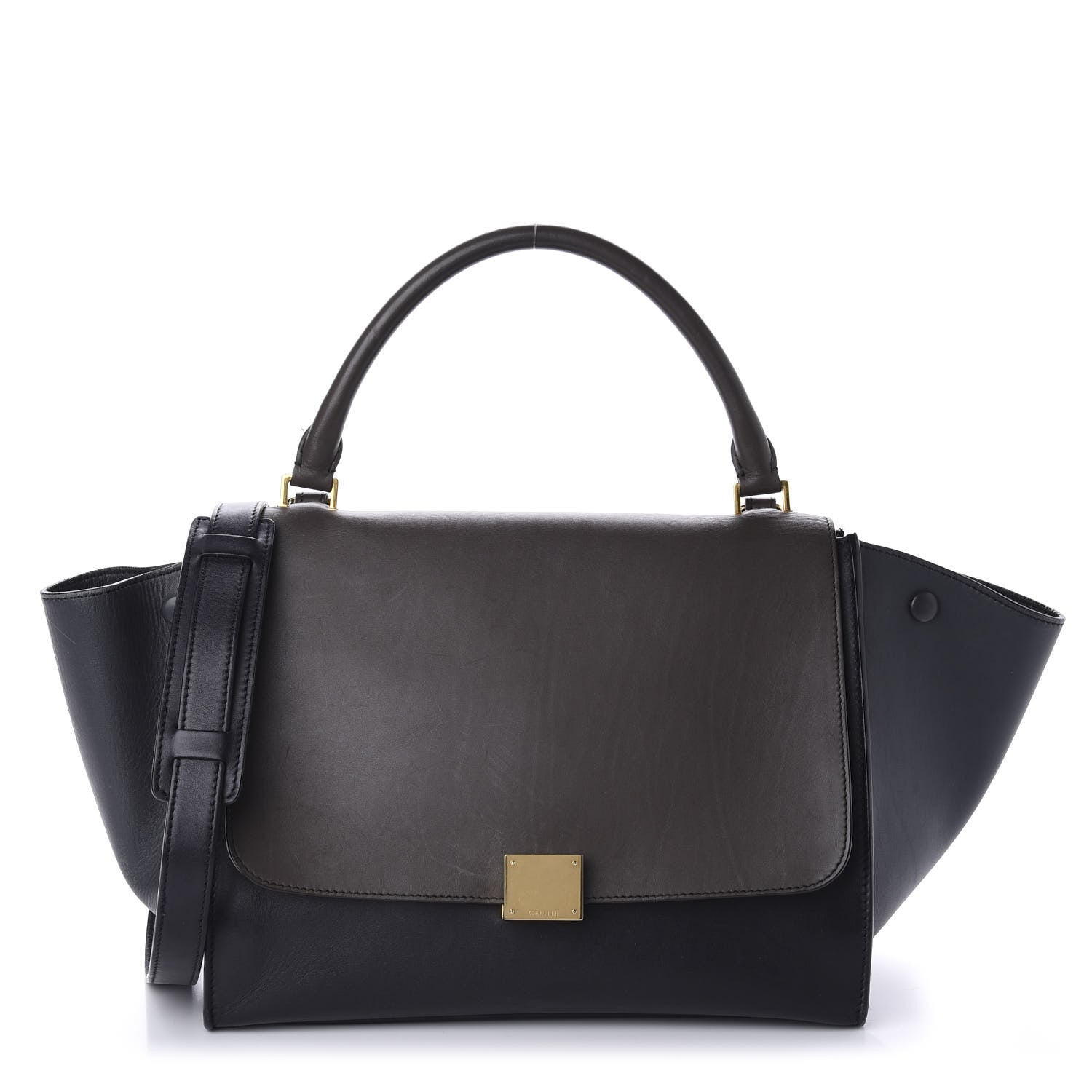 Celine Smooth Calfskin Medium Tri-Color Trapeze Anthracite 1 of 11