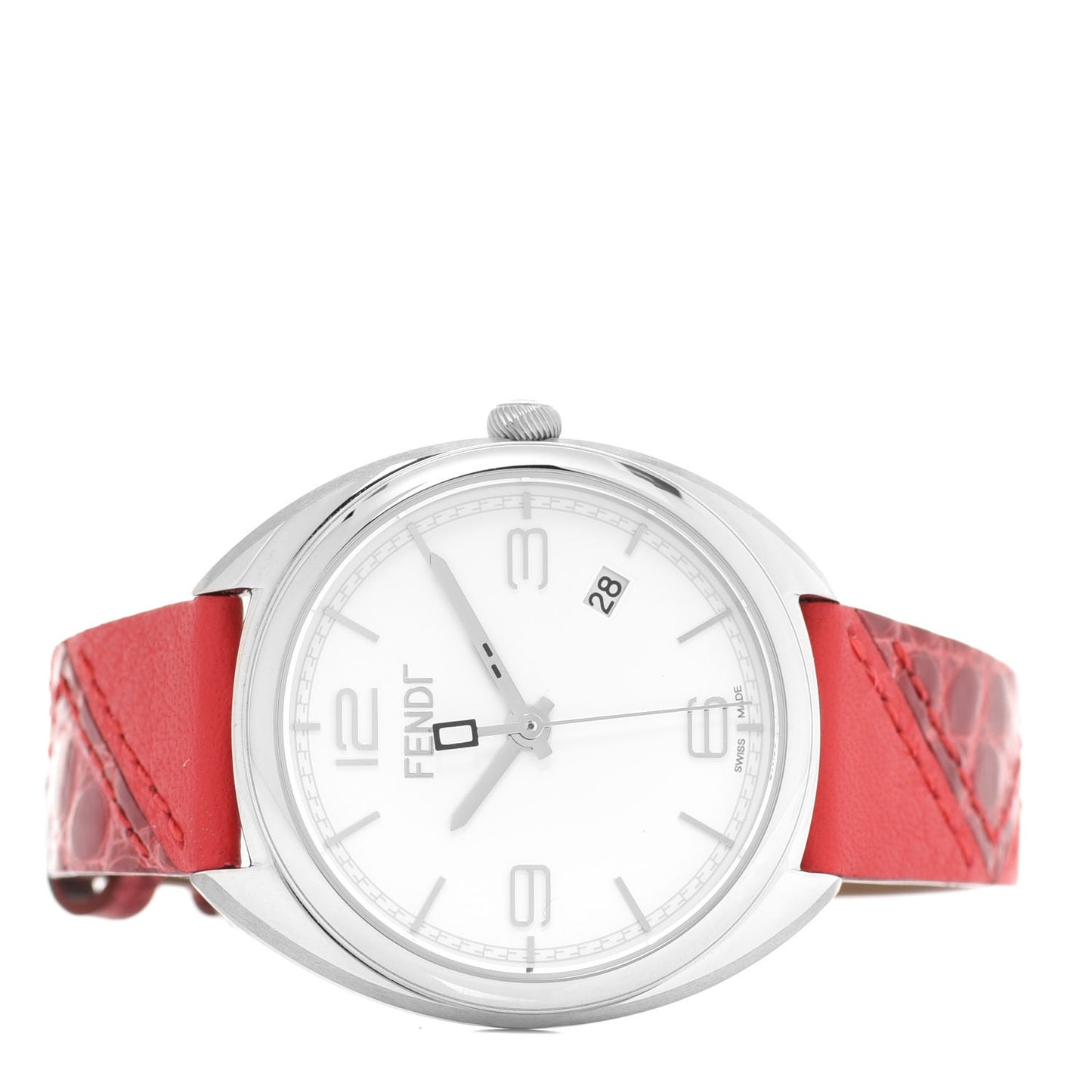 Stainless Steel Calfskin 34mm Momento Date Quartz Watch
