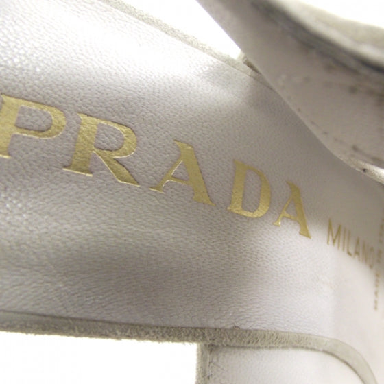 Prada Suede Platform Wedge Sandals 38.5 6 of 7