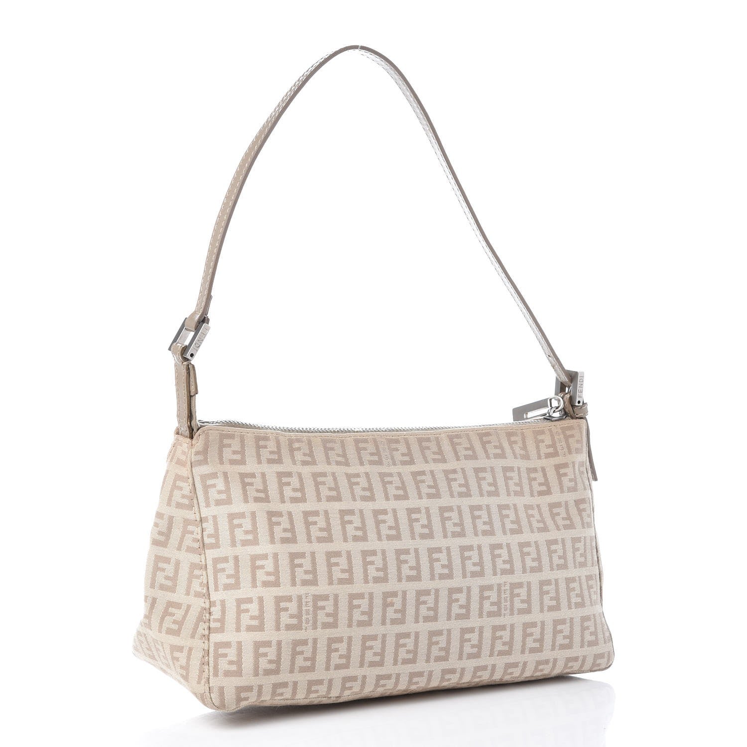 Fendi Zucchino Cuoio Pochette Beige Tortora Pietra 3 of 10