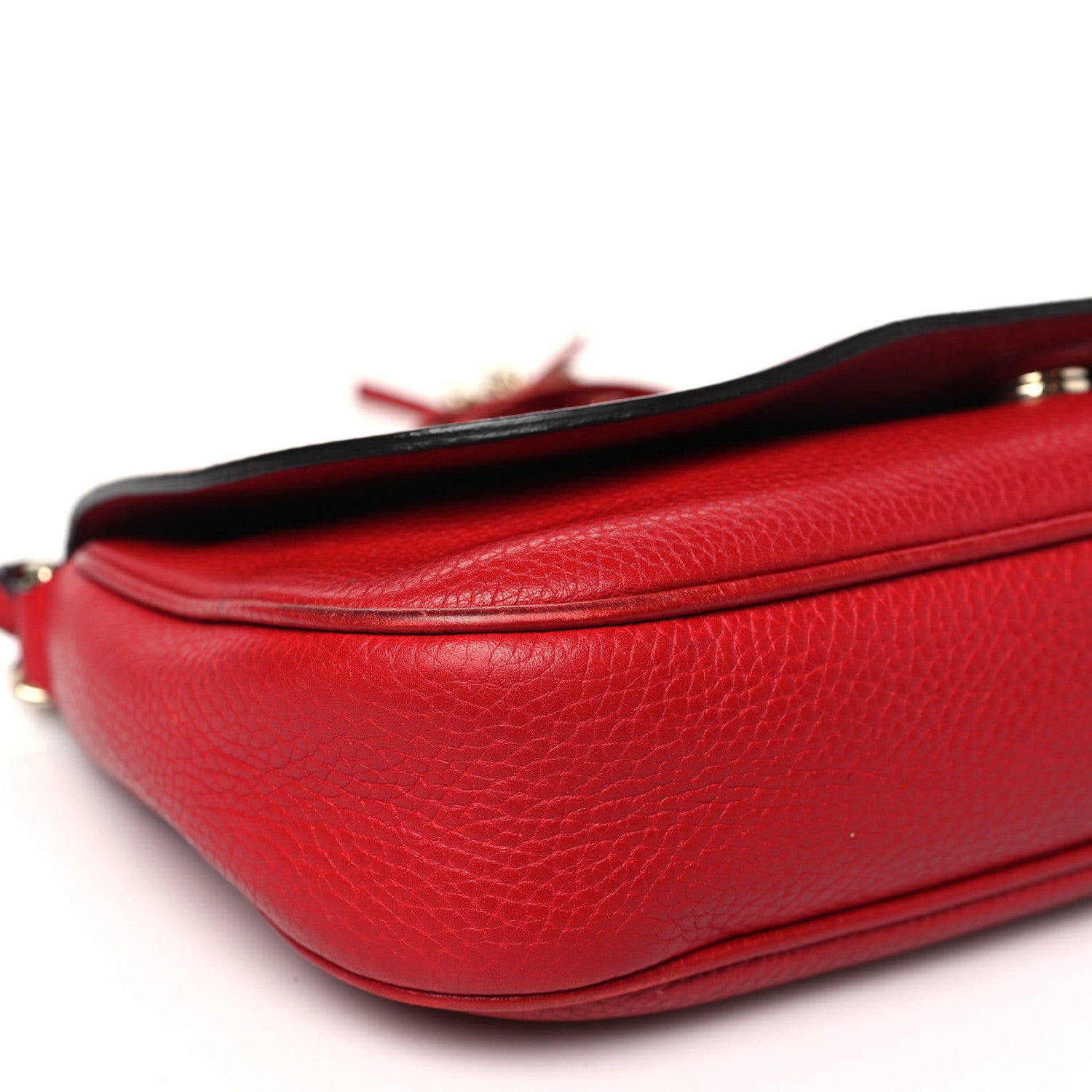 Gucci Pebbled Calfskin Medium Soho Flap Crossbody Vibrant Red 9 of 16