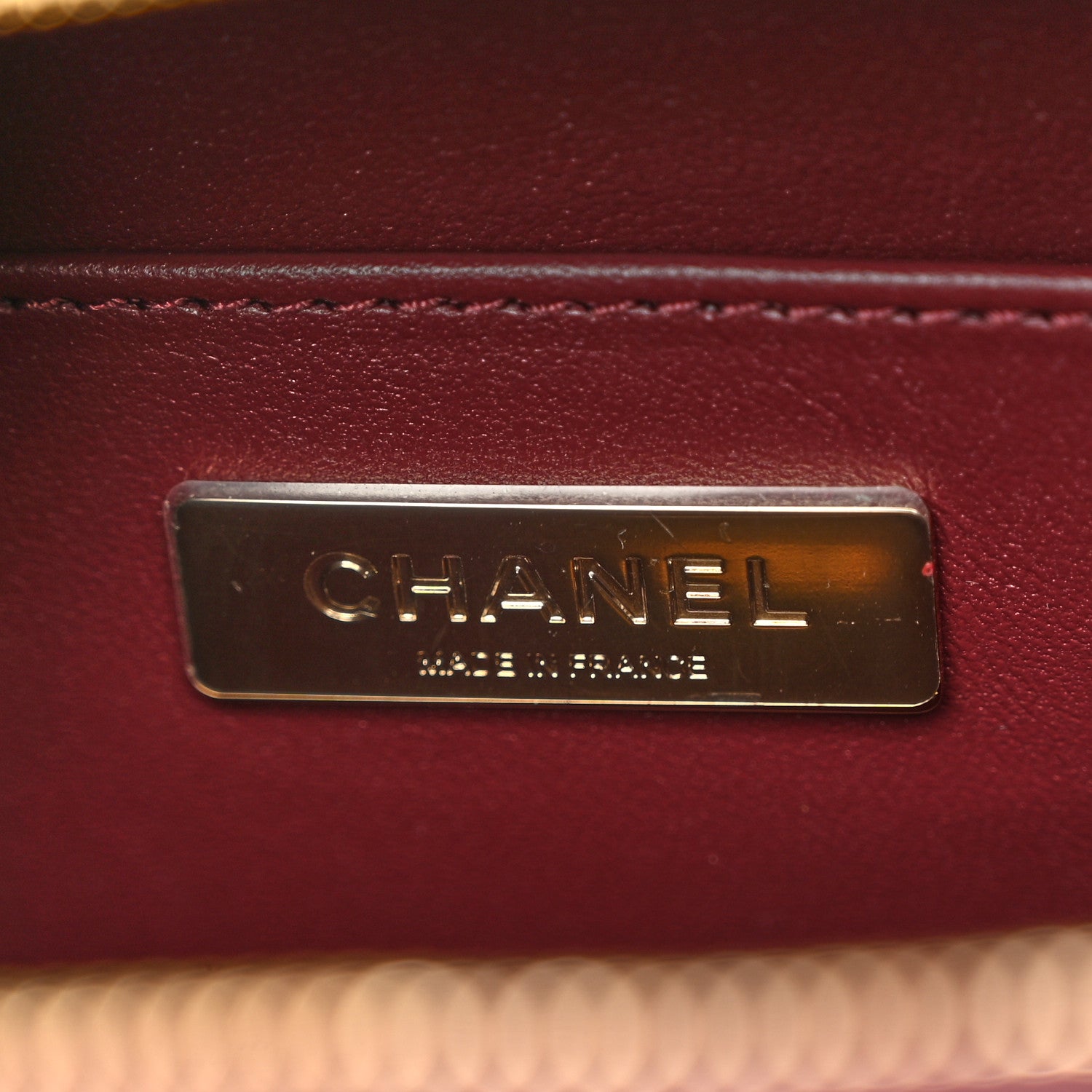 Chanel Calfskin Quilted Studded Square Vanity Case Burgundy 6 of 11