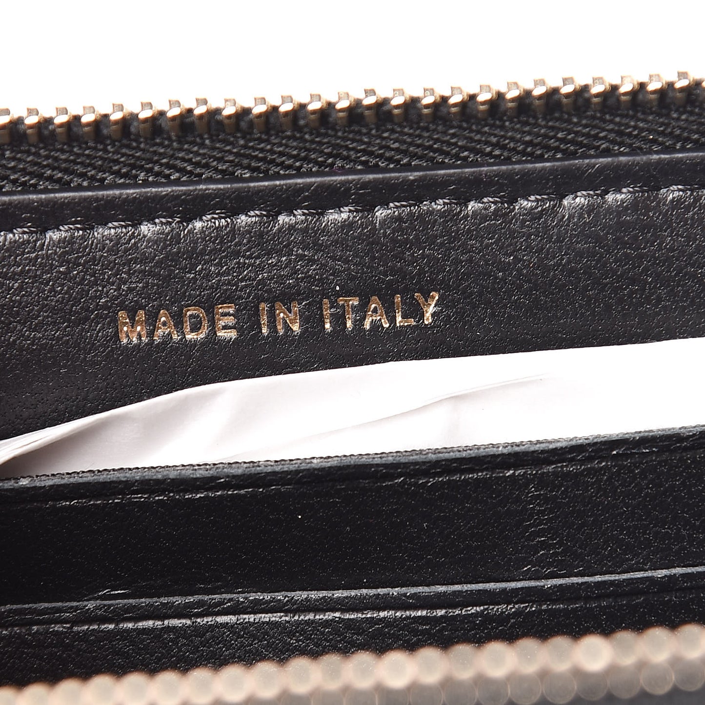 Lambskin Quilted Small Lucky Charms Zip Around Wallet Black