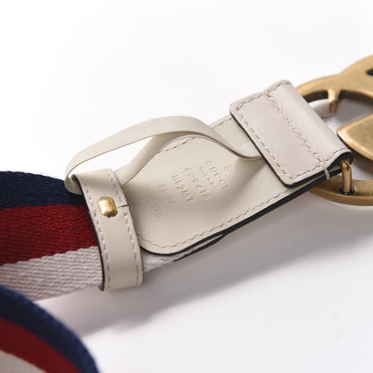 Gucci Nylon Calfskin Sylvie Web Double G 40mm Belt 85 34 Mystic White Hibiscus Red Maritime 4 of 6