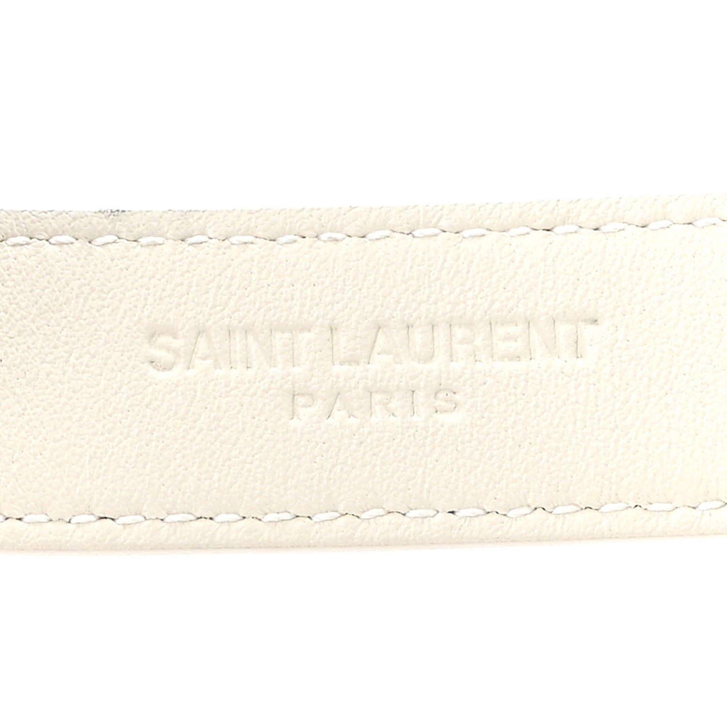 Saint Laurent Calfskin Crocodile Embossed Maillon 20mm Cintura Belt 90 36 Crema Soft 4 of 4