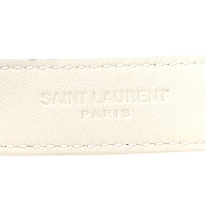 Saint Laurent Calfskin Crocodile Embossed Maillon 20mm Cintura Belt 90 36 Crema Soft 4 of 4