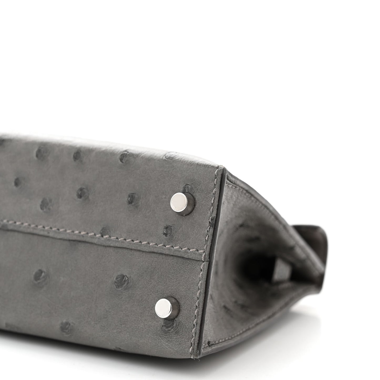 Ostrich Kelly Sellier Mini 20 Gris Meyer