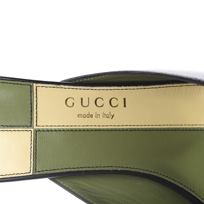 Gucci Malaga Kid Half Moon GG Square Toe Slide Sandals 38.5 Black 7 of 10