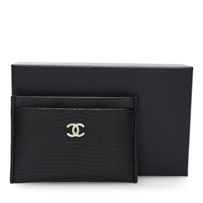 Chanel Calfskin Lizard Embossed Card Holder Black 8 of 8