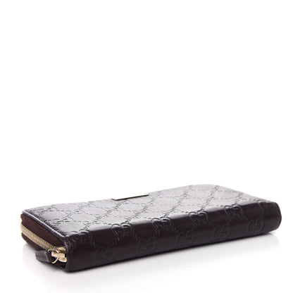 Gucci Guccissima Margaux Calfskin Metal Bar Zip Around Wallet Chocolate 4 of 7