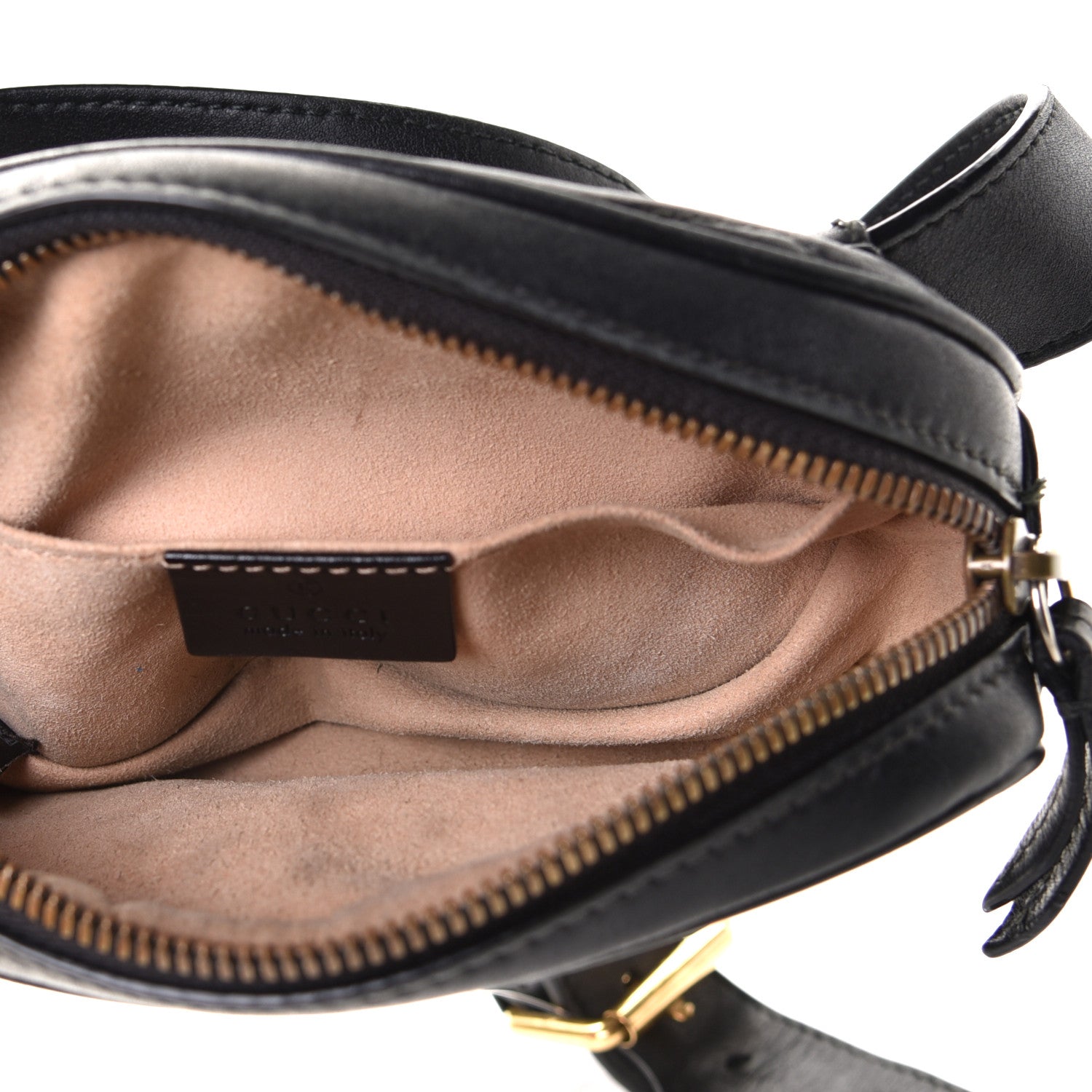 Gucci Calfskin Matelasse GG Marmont Belt Bag 75 30 Black 4 of 6