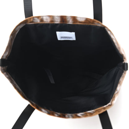 Burberry Nylon Deer Print Flat Tote Bag Black Brown 5 of 10
