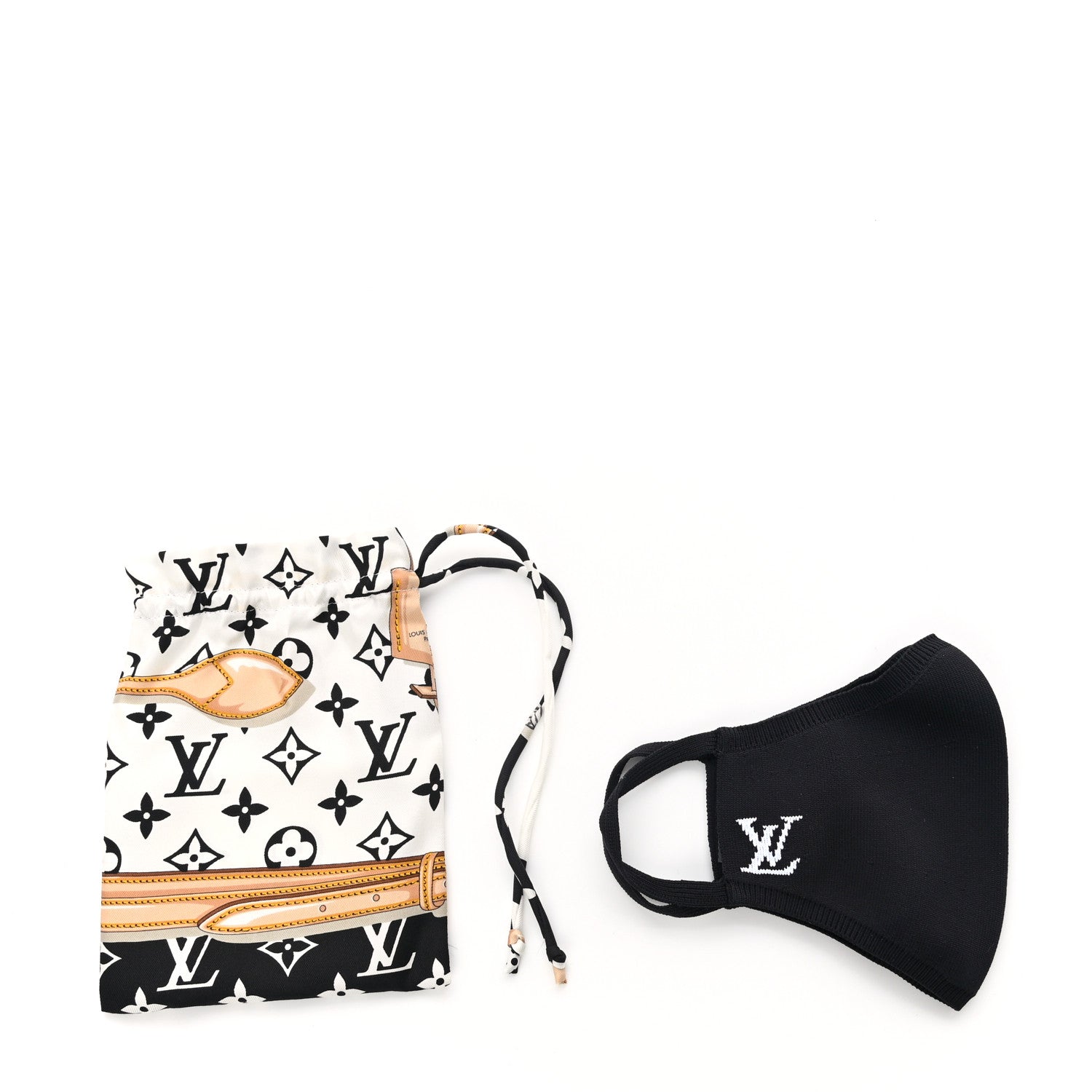 Louis Vuitton LV Initials Knit Face Mask Black 5 of 8