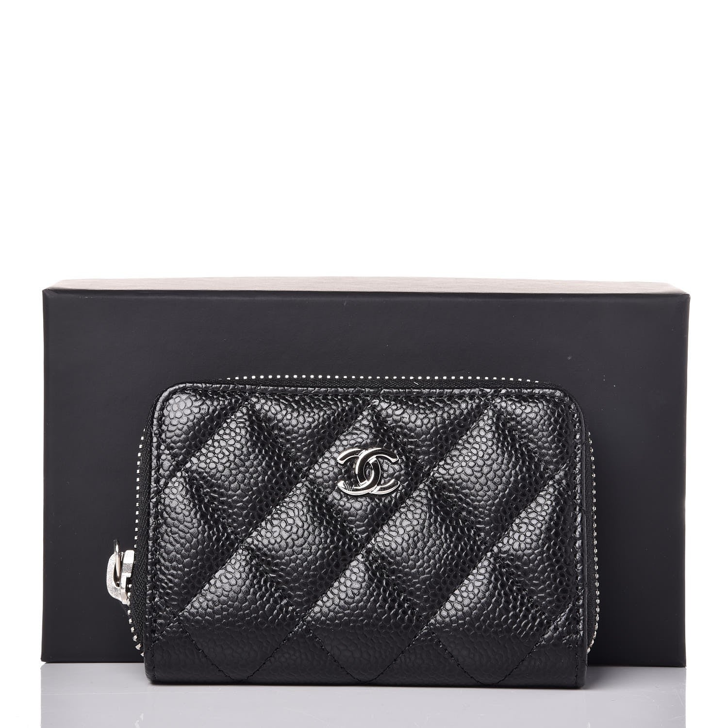 Chanel Caviar Quilted Zip Coin Purse Black 8 of 8